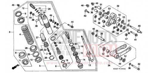 REAR CUSHION (CR125RS/RT) CR125RS de 1995